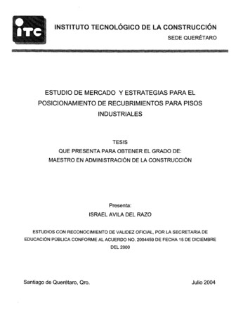 ESTUDIO DE MERCADO Y ESTRATEGIAS PARA EL POSICIONAMIENTO DE . - Janium