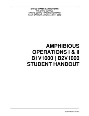 Amphibious Operations I & Ii B1v1000 B2v1000 Student Handout