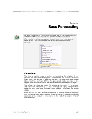 Tutorial Bass Forecasting - University Of Washington