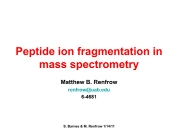 Peptide Ion Fragmentation 01-14-11 - University Of Alabama At Birmingham