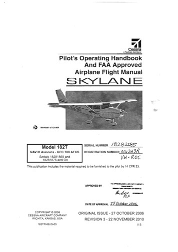 Pilot's Operating Handbook And FAA Approved Airplane Flight Manual SKYLANE