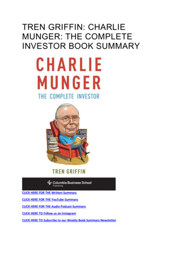 Tren Griffin: Charlie Munger: The Complete Investor Book Summary