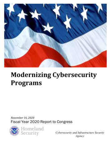 Modernizing Cybersecurity Programs - DHS