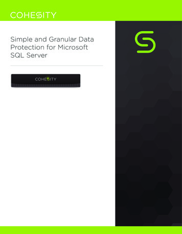 Simple And Granular Data Protection For Microsoft SQL Server - Cohesity