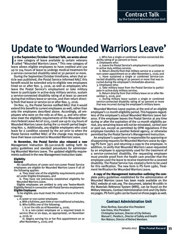 NALC Contract Talk: Update To 'Wounded Warriors Leave'