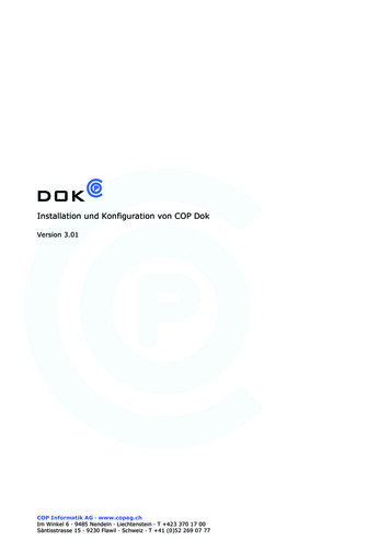 Installation Und Konfiguration Von COP Dok - Copag.li