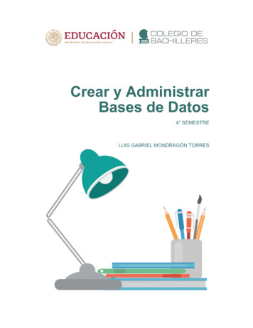 Crear Y Administrar Bases De Datos - Gob