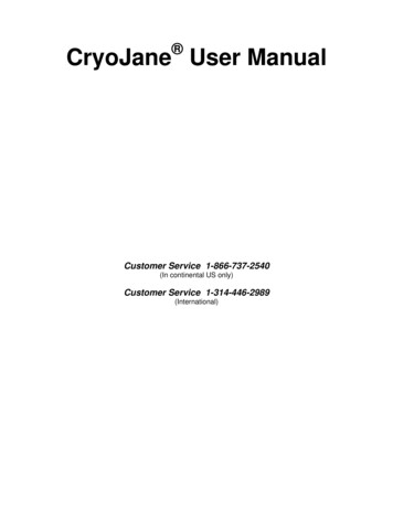 CryoJane User Manual - University Of Delaware