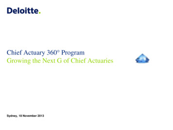 Chief Actuary 360 Program Growing The Next G Of Chief Actuaries - Deloitte
