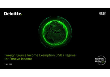 Foreign Source Income Exemption (FSIE) Regime For Passive Income - Deloitte