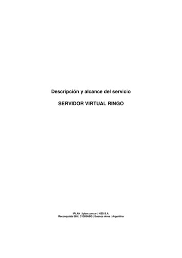 Descripción Y Alcance Del Servicio SERVIDOR VIRTUAL RINGO - IPLAN