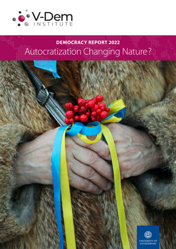 DEMOCRACY REPORT 2022 Autocratization Changing Nature