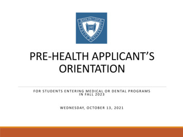 Pre-health Applicant's Orientation - Yeshiva University