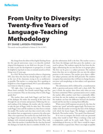 From Unity To Diversity: Twenty-five Years Of Language-Teaching Methodology