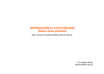 INTRODUCCIÓN A LA ELECTRICIDAD - Technical University Of Valencia