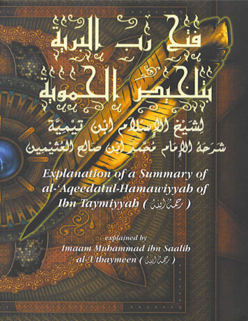 Explanation Of A Summary Of Al-'Aqeedatul Hamawiyyah Of Ibn Taymiyyah