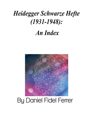 Heidegger Schwarze Hefte (1931-1948): An Index - PhilPapers