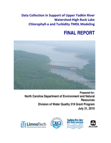 High Rock Lake TMDL Water Quality Monitoring Final Report July 31 . - NC