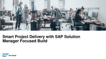 Smart Project Delivery With SAP Solution Manager Focused Build