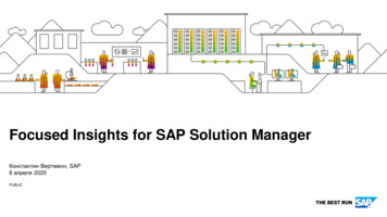 Focused Insights For SAP Solution Manager
