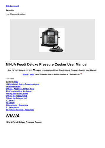 NINJA Foodi Deluxe Pressure Cooker User Manual - Manuals 