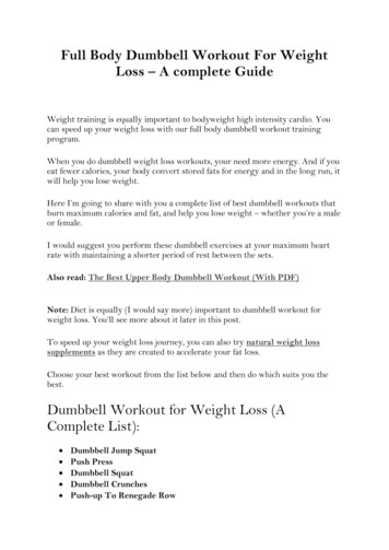 Full Body Dumbbell Workout For Weight Loss A Complete Guide