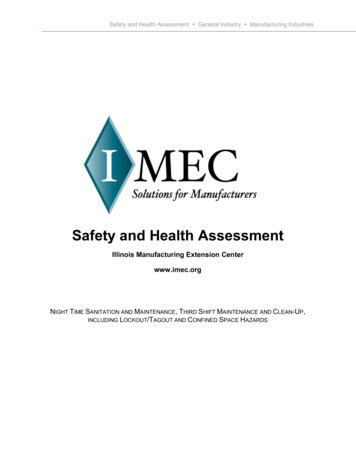 Safety And Health Assessment General Industry Manufacturing Industries