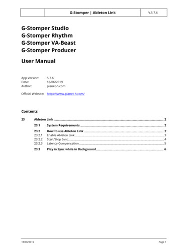 G-Stomper User Manual Ableton Link - PLANET-H 