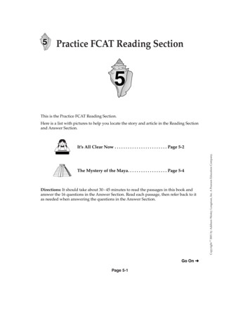 5 Practice FCAT Reading Section - Pearsonlongman 