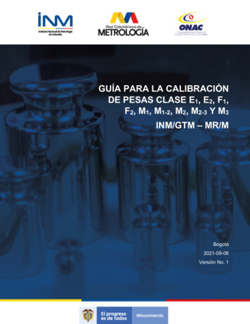 Guía Para La Calibración De Pesas Clase E1, E2, F1 F2, M1, M1-2, M2, M2 .