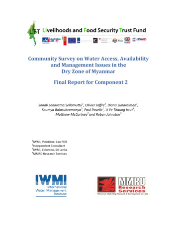 Community Survey On Water Access, Availability And Management Issues In .