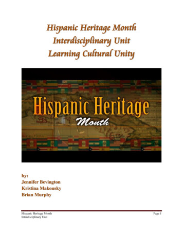 Hispanic Heritage Month Interdisciplinary Unit Learning Cultural Unity