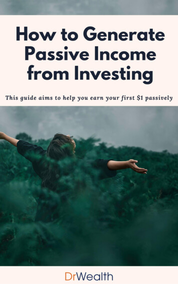 How To Generate Passive Income From Investing Dr Wealth