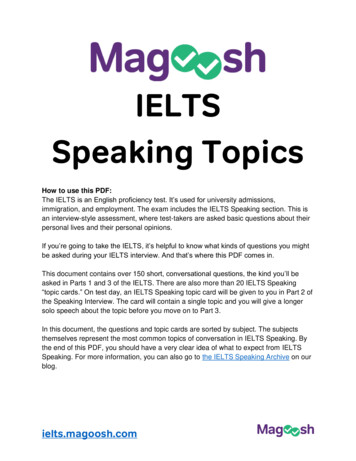 IELTS Speaking Topics