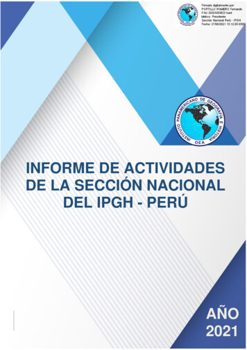 Informe De Actividades De La Sección Nacional De Peru Del Ipgh.