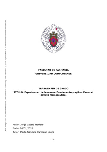 Facultad De Farmacia Universidad Complutense Trabajo Fin De Grado .