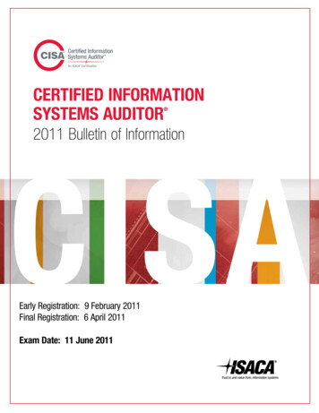 CErtifiED Information SyStEmS AuDitor - Isaca.si