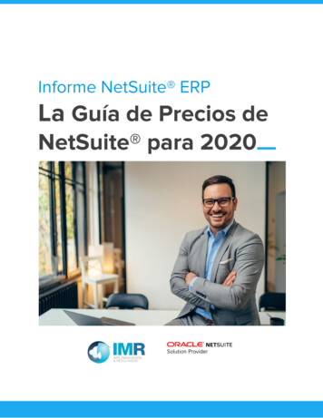 Informe NetSuite ERP La G Uía De Precios De - IMR