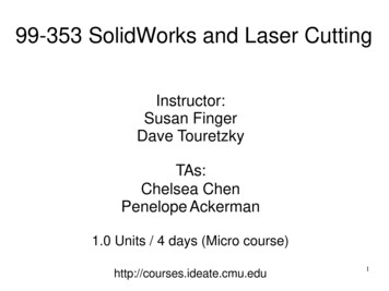 99-353 SolidWorks And Laser Cutting - Carnegie Mellon University