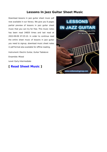 Lessons In Jazz Guitar Sheet Music