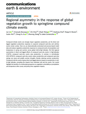 Regional Asymmetry In The Response Of Global Vegetation Growth To .