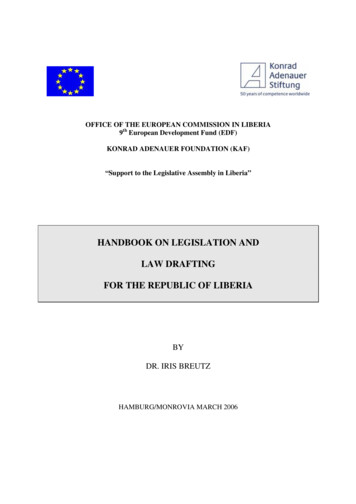 Handbook On Legislation And Law Drafting For The Republic Of Liberia