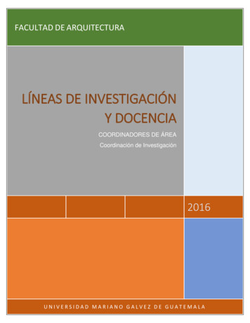 LÍNEAS DE INVESTIGACIÓN Y DOCENCIA - Universidad Mariano Gálvez