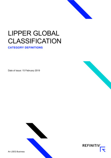 LIPPER GLOBAL CLASSIFICATION - Refinitiv