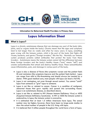 Lupus Information Sheet - Veterans Affairs