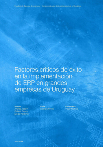 FCE En Implementacion De ERP En Grandes Empresas De Uruguay. - Udelar