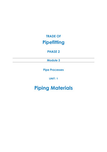 M3 U1 Piping Materials - ECollege