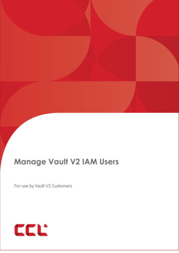 Manage Vault V2 IAM Users