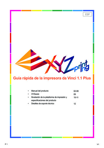Guía Rápida De La Impresora Da Vinci 1.1 Plus