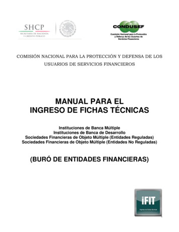 MANUAL PARA EL INGRESO DE FICHAS TÉCNICAS - Ifit.condusef.gob.mx